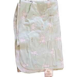 Vintage Martha Stewart Green Bear Animal Blanket Baby Recieving‎
